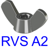 Vleugelmoer DIN 315 RVS A2