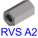 Verbindingsmoer DIN 6334 RVS A2