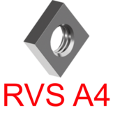 Vierkantmoer plat DIN 562 RVS A4