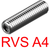 Stelschroef met platte punt DIN 913 RVS A4