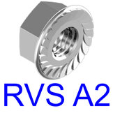 Zeskant flensmoer met vertanding WS9345 A2