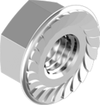 RVS zeskant flensmoer met vertanding A2 M10