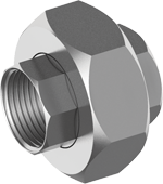RVS 3-delige koppeling vlakdichtend binnen-binnen 3/4&quot;