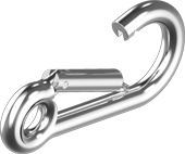 Karabijnhaak met oog 4x40mm RVS316 zeewaterbestendig