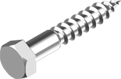 RVS zeskant houtdraadbout A2 8x30 mm